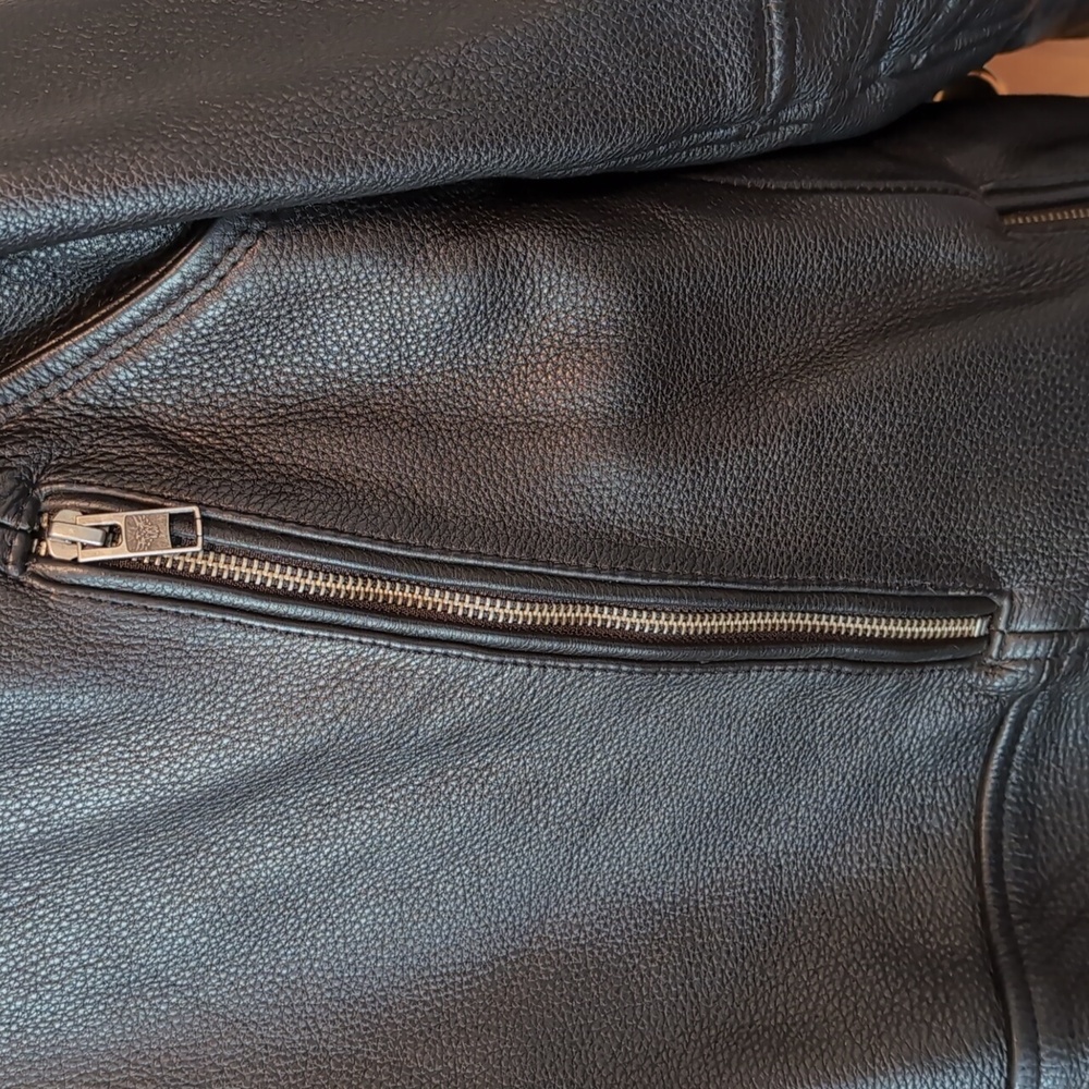 Motorcycle leather black women's jacket size XL - Picture 3 of 16